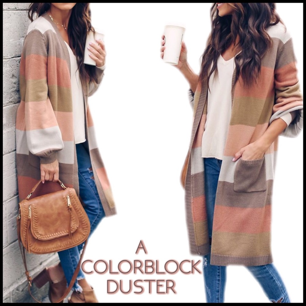 A Colorblock Duster - Picture 1 of 7